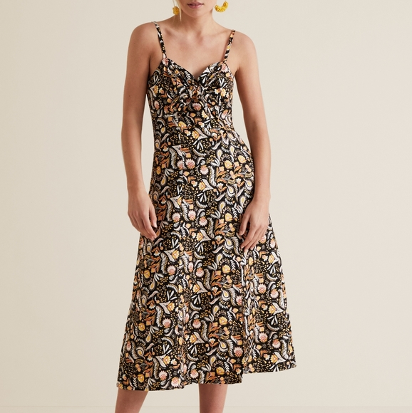 SEED HERITAGE Linen Floral Paisley Midi Dress - Picture 3 of 16